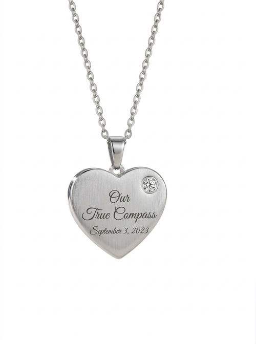 Kalp Taş Pırlanta Detaylı Kolye