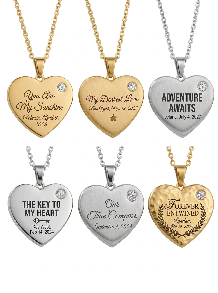 Kalp Taş Pırlanta Detaylı Kolye